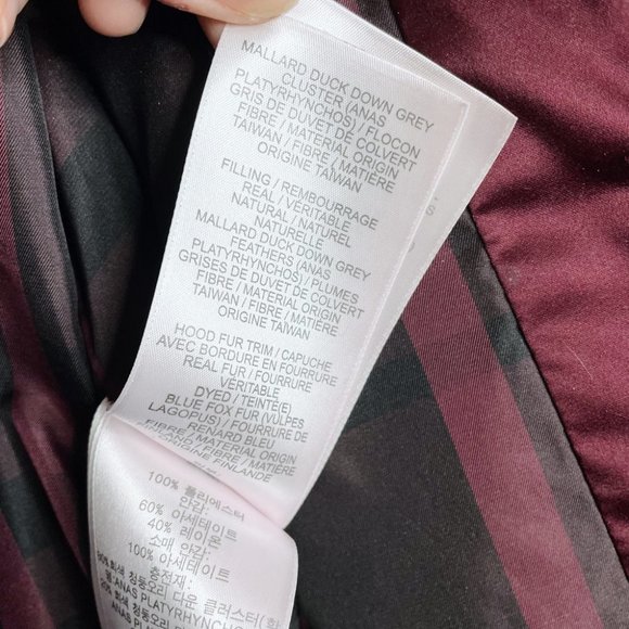 burberry long puffer jacket with fox fur hood - size medium - Picture 12 of 14